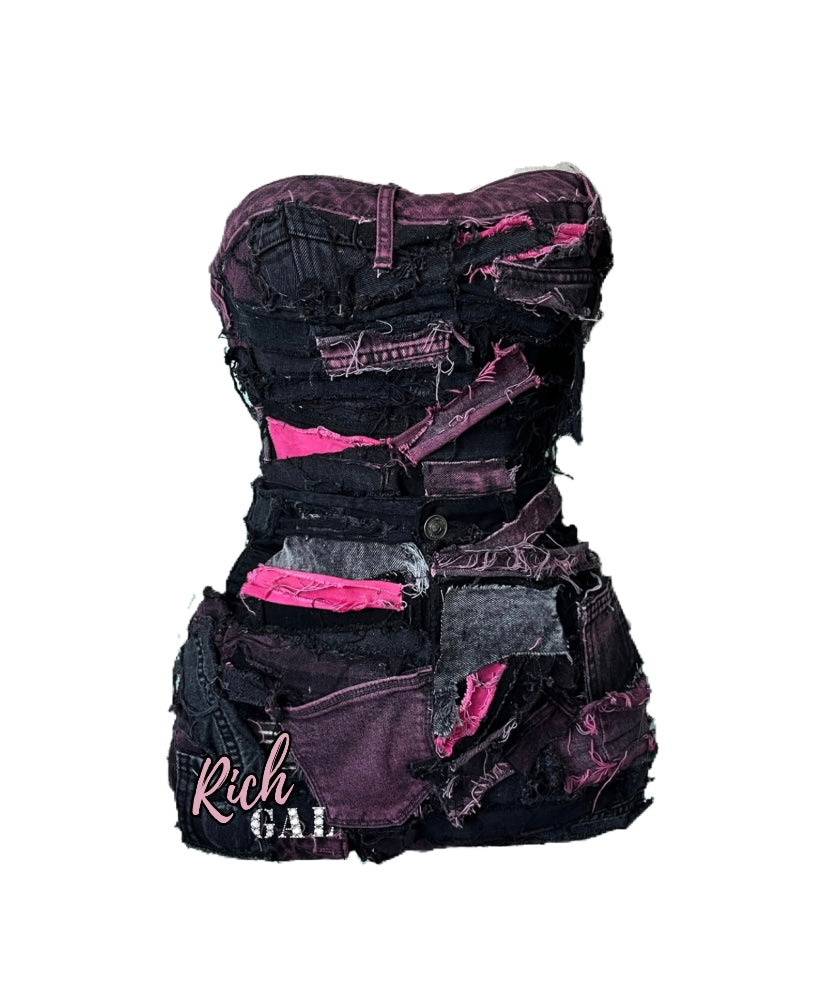 Black and Hot Pink RichGal Skirt