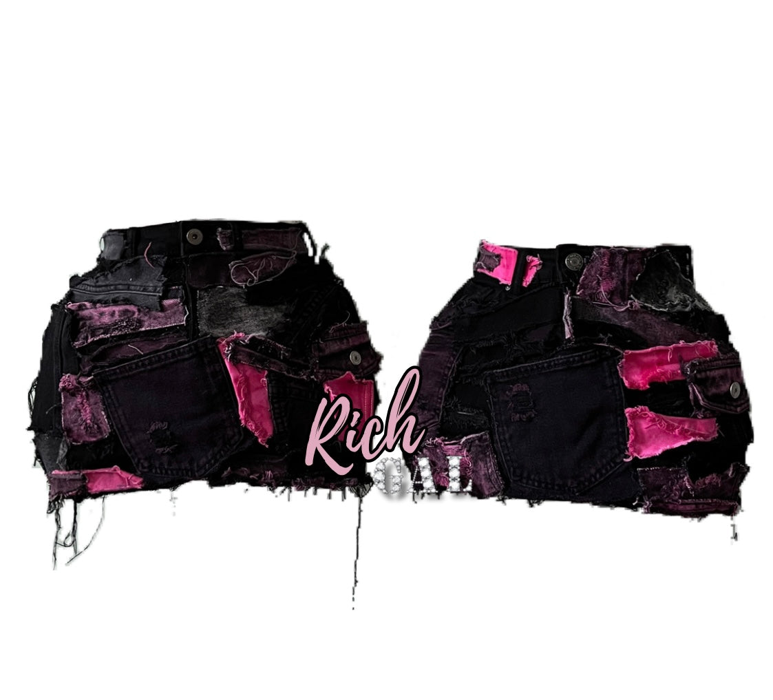 Black and Hot Pink RichGal Skirt